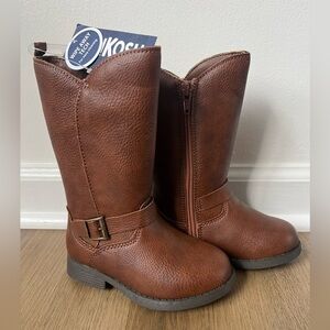 OshKosh B’gosh Brown Fashion Knee High Boots, Size 9T NEW